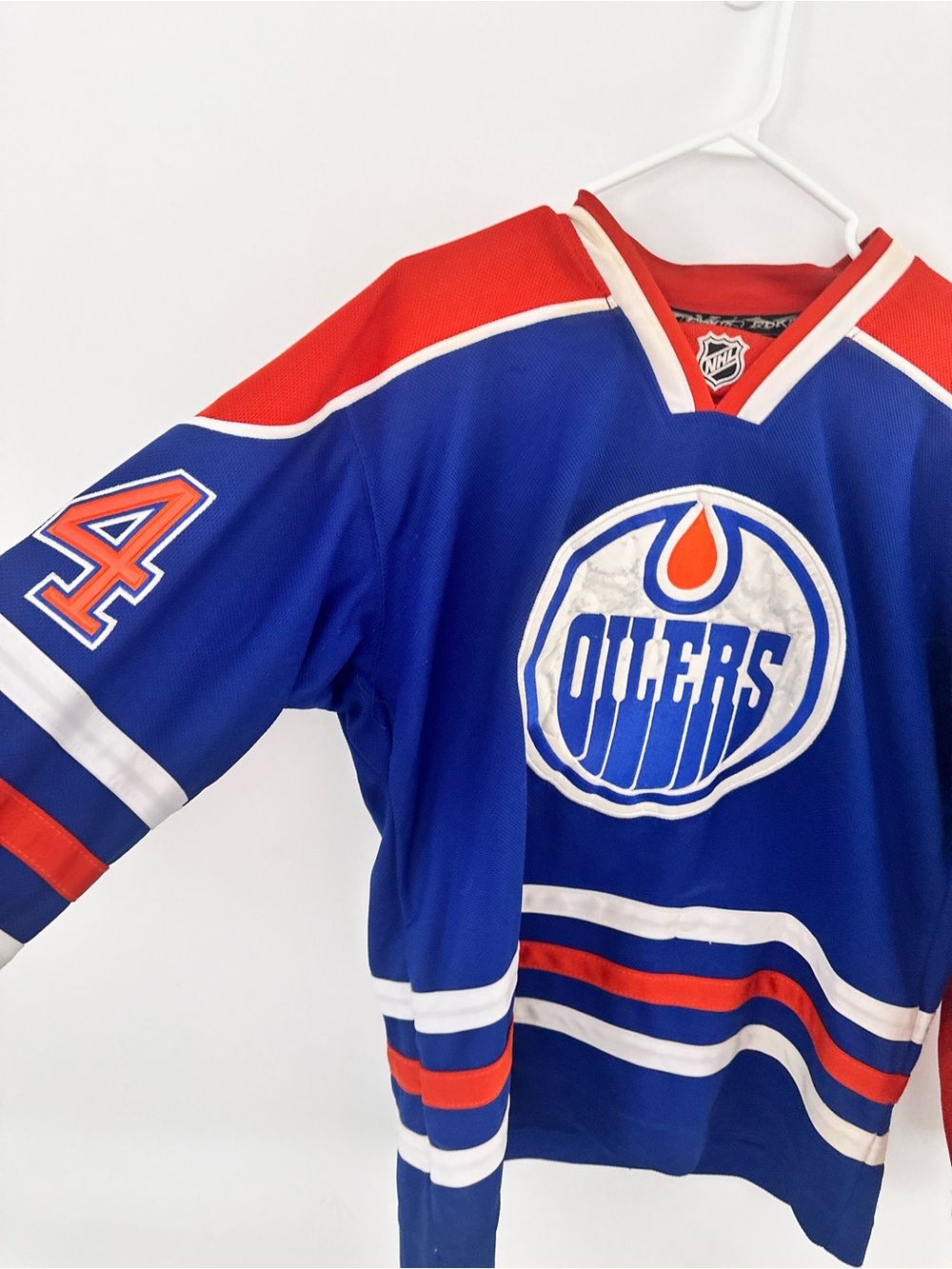 Edmonton Oilers Reebok Blue and Orange Eberle #14 Hockey Jersey - Picture 4 of 14